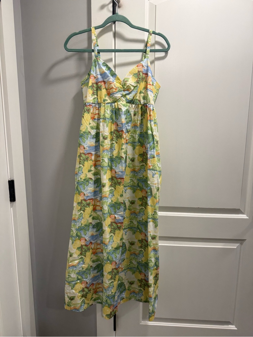 Abercrombie & Fitch Yellow Green Blue Tropical Maxi Dress